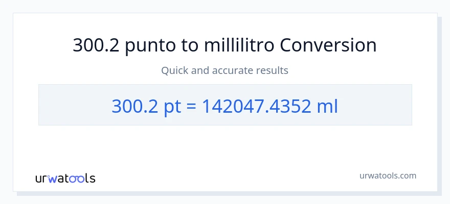 Conversione da 300.2 Pints a millilitri