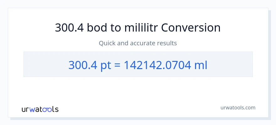 Konverze z Pints na mililitrů: 300.4