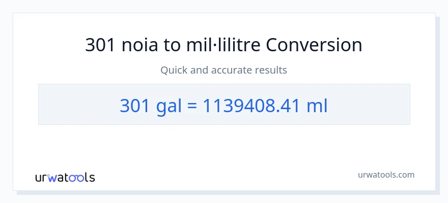 Conversió de 301 Galons a mil·lilitres