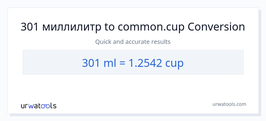 301 миллилитры в чашки преобразование