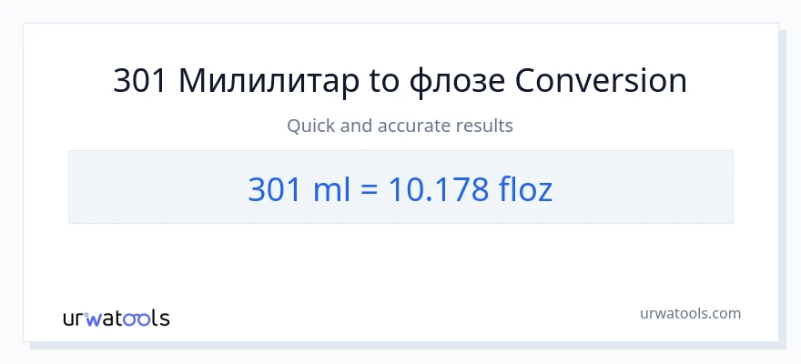 Конверзија од милилитри до течне унце: 1}