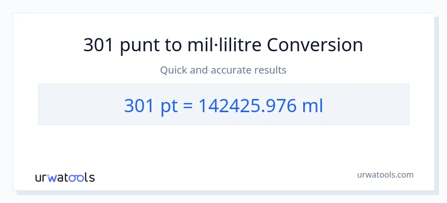 Conversió de 301 Pints a mil·lilitres