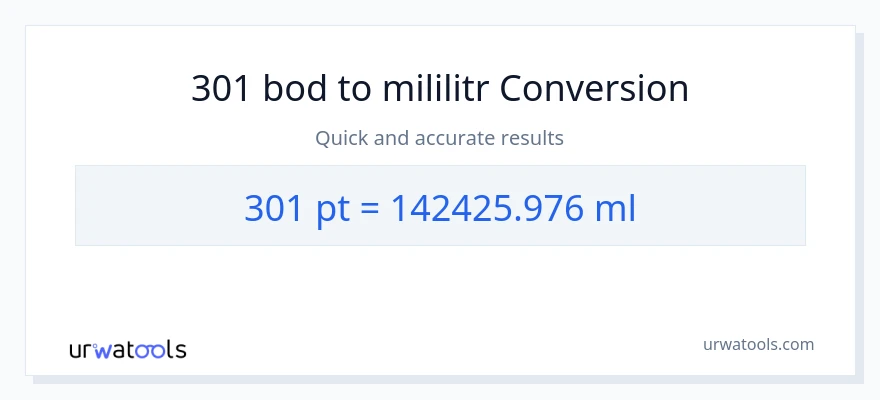 Konverze z Pints na mililitrů: 301