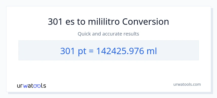 Conversión de 301 Pints a mililitros