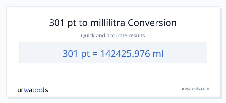 301 Pints - millilitraa muunnos