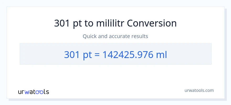 Konwersja 301 Pints do mililitry