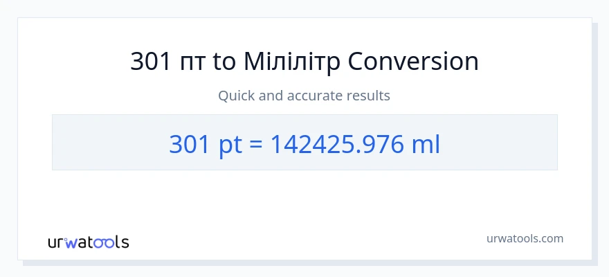 Конверсія з Pints у мілілітри: 301