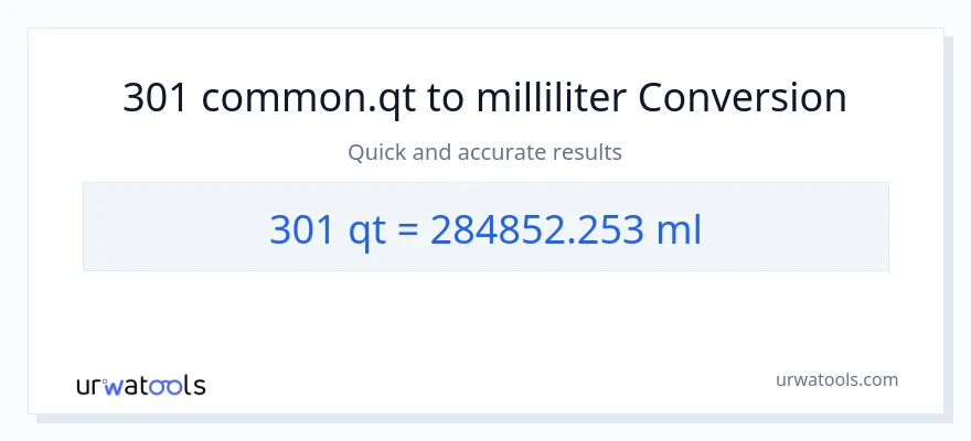 301 Quarts til milliliter konvertering