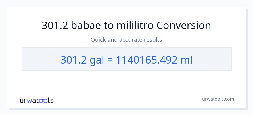 301.2 Mga galon patungong mga mililitro na conversion
