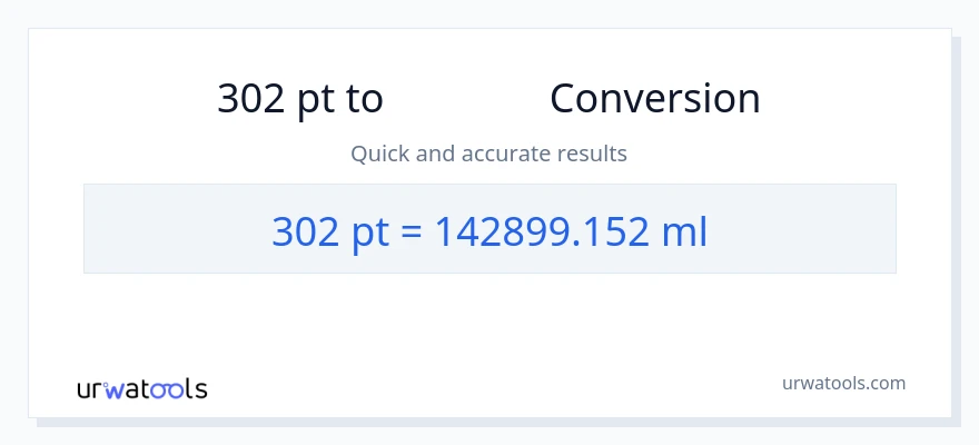 302 Pints から ミリリットル への変換