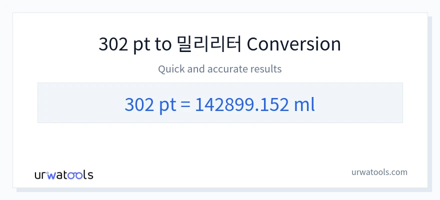 302 Pints에서 밀리리터으로의 변환