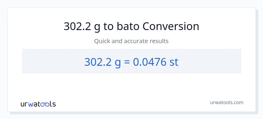 302.2 Gramo patungong Mga bato na conversion
