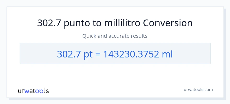 Conversione da 302.7 Pints a millilitri