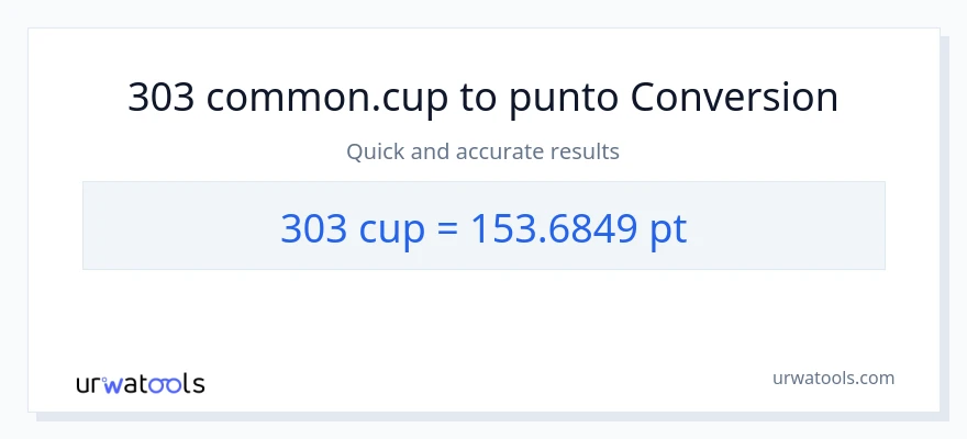 Conversione da 303 tazze a Pints
