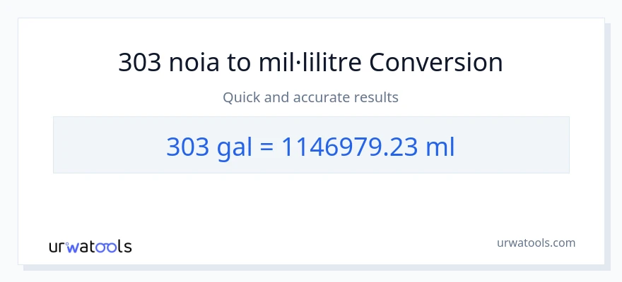 Conversió de 303 Galons a mil·lilitres