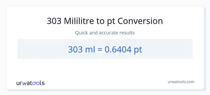 303 mililitre'den Pints'e dönüşüm