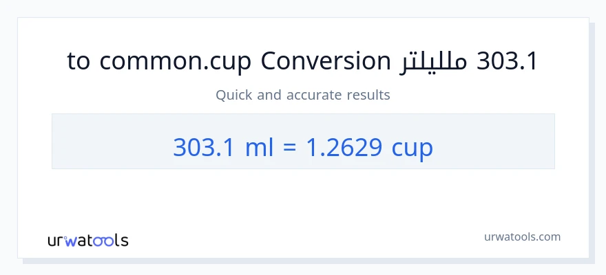 التحويل من 303.1 ملليلتر إلى أكواب