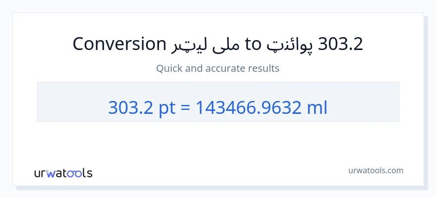 303.2 Pints ته ملی لیټرونه بدلون