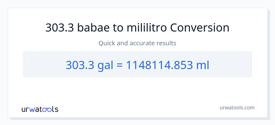 303.3 Mga galon patungong mga mililitro na conversion