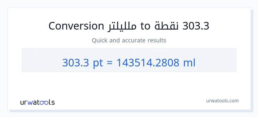 التحويل من 303.3 Pints إلى ملليلتر