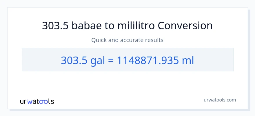 303.5 Mga galon patungong mga mililitro na conversion