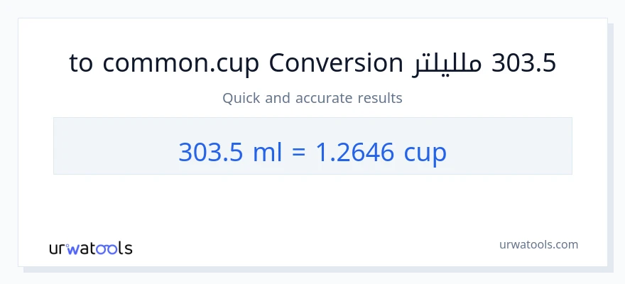 التحويل من 303.5 ملليلتر إلى أكواب