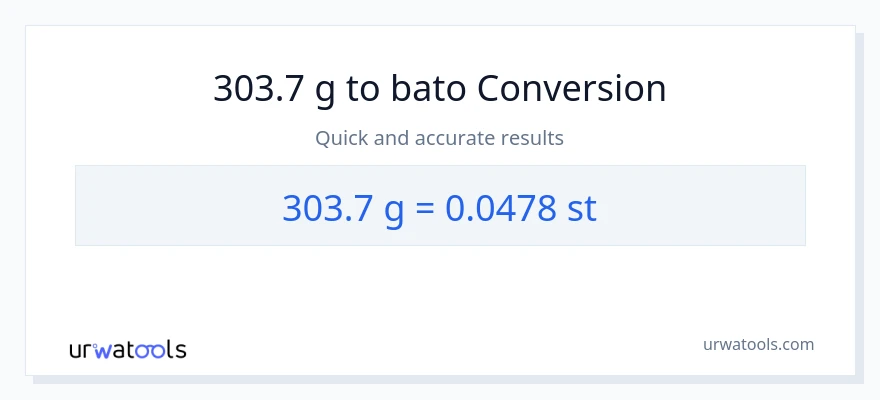 303.7 Gramo patungong Mga bato na conversion
