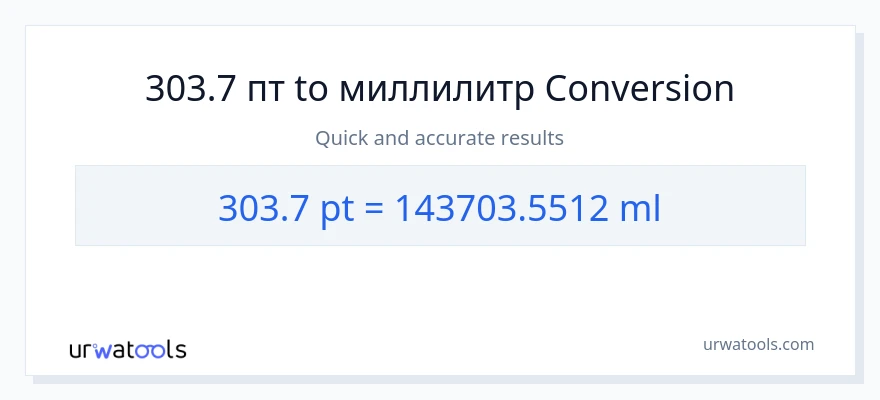 303.7 Pints в миллилитры преобразование