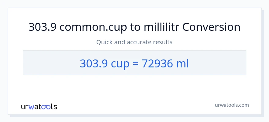 303.9 fincanlar-dən millilitr-ə çevrilmə