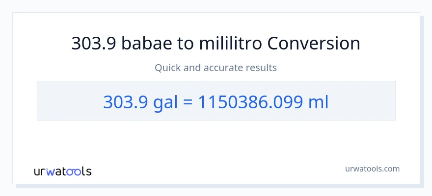303.9 Mga galon patungong mga mililitro na conversion