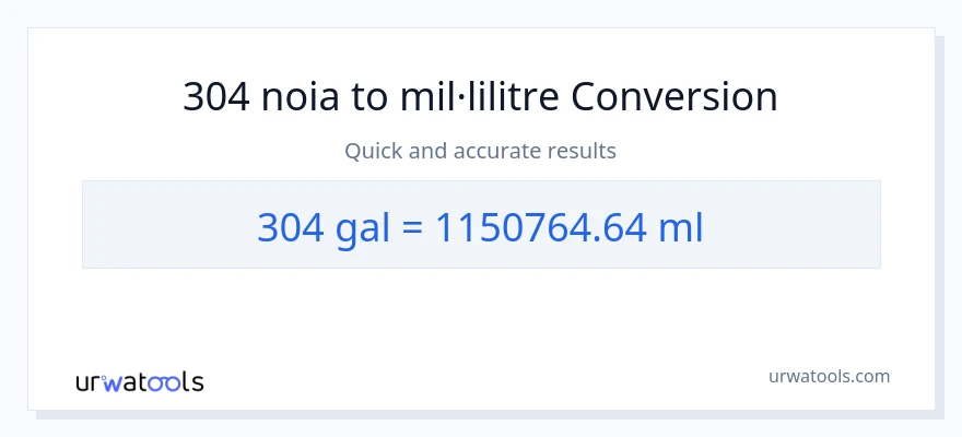 Conversió de 304 Galons a mil·lilitres