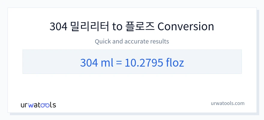304 밀리리터에서 액량 온스으로의 변환