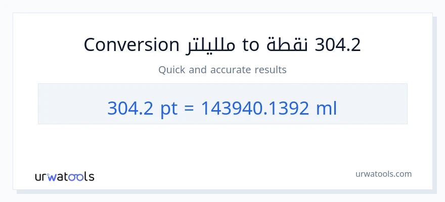 التحويل من 304.2 Pints إلى ملليلتر