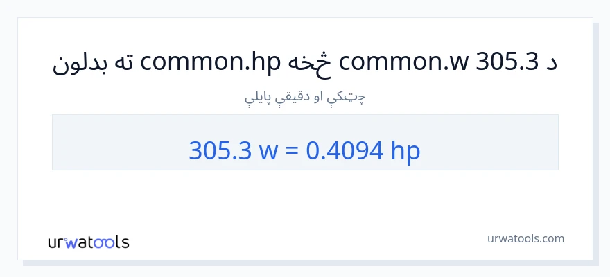 305.3 واټونه ته هارس پاور بدلون