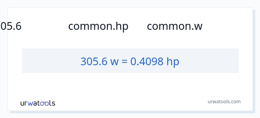 تبدیل 305.6 وات به اسب بخار