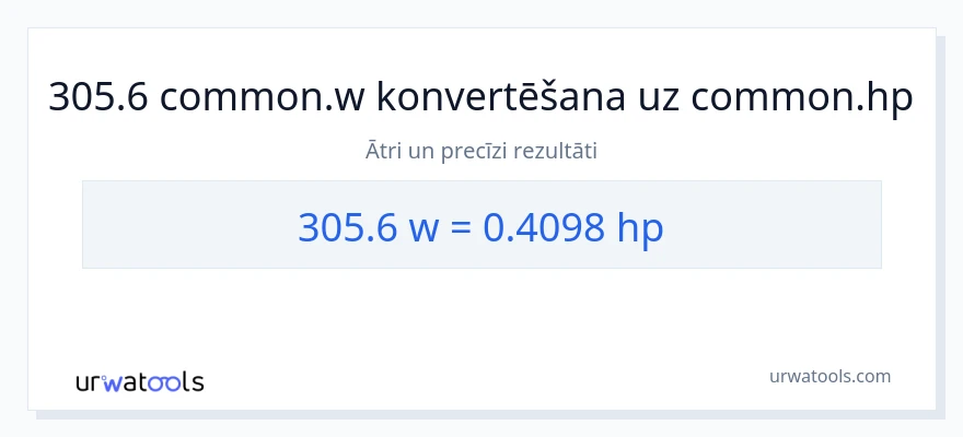 305.6 vati uz zirgspēki konversiju