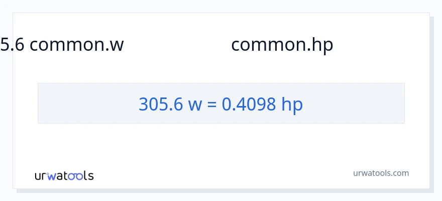 305.6 வாட்ஸ் இலிருந்து குதிரைத்திறன் வரை மாற்றம்
