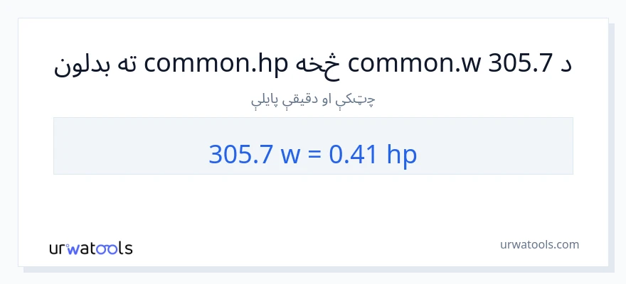 305.7 واټونه ته هارس پاور بدلون