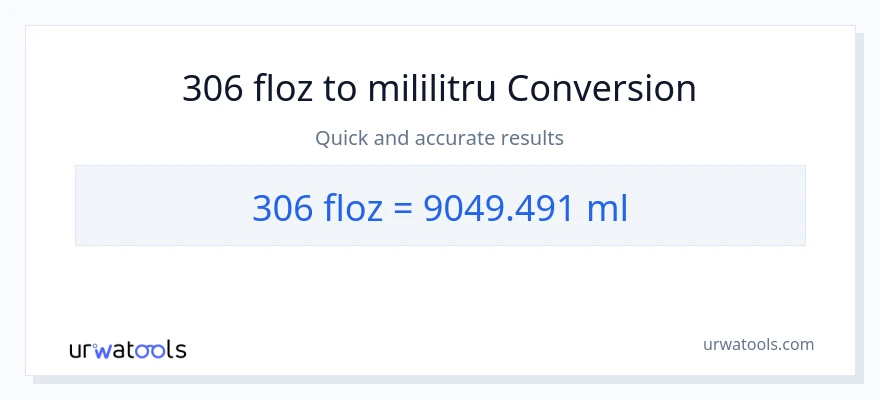 Conversie 306 uncii fluide la mililitri