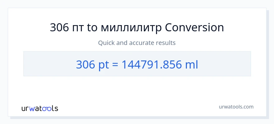 306 Pints в миллилитры преобразование