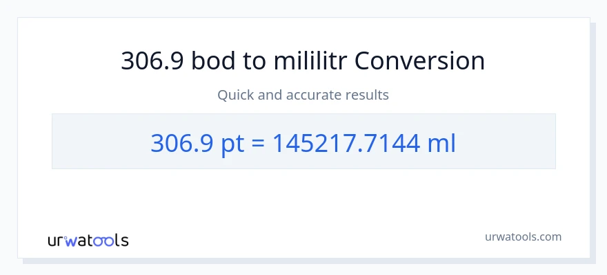 Konverze z Pints na mililitrů: 306.9