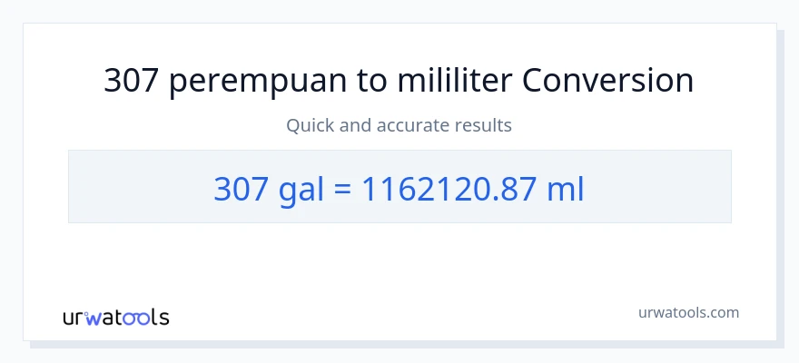 Penukaran 307 Galon kepada mililiter