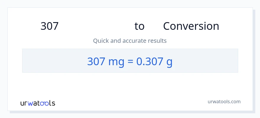 307 മില്ലിഗ്രാം ൽ നിന്ന് ഗ്രാം ലേക്ക് പരിവർത്തനം