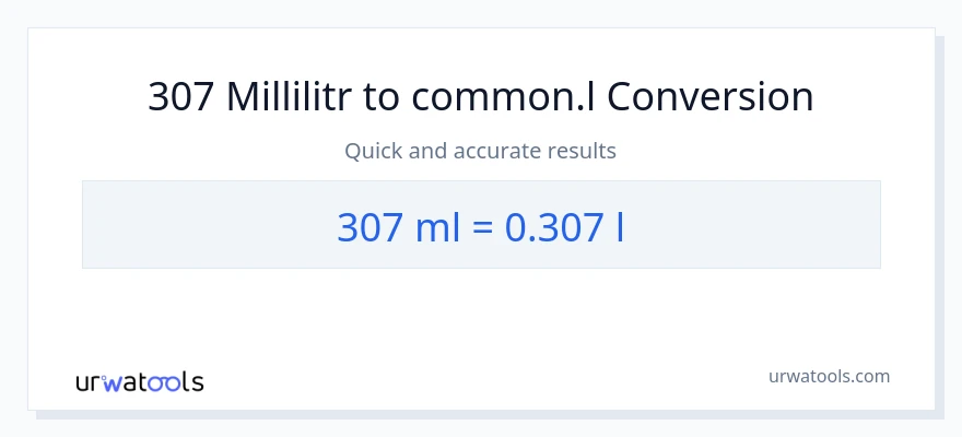307 millilitr-dən Liters-ə çevrilmə