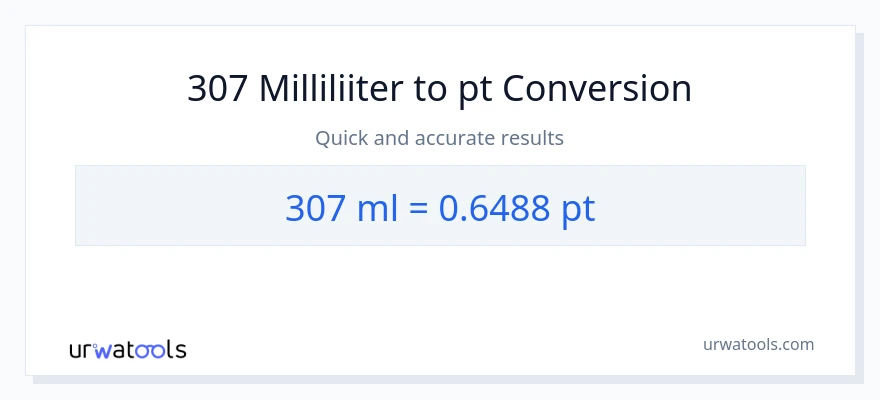 307 milliliitrid konversioon Pints-ks