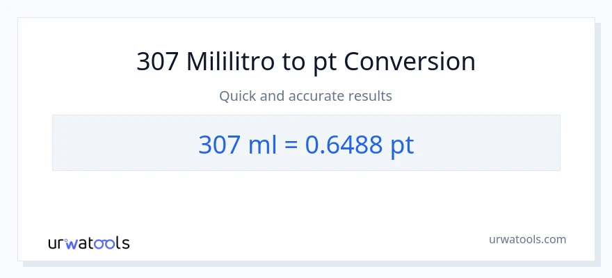 307 mga mililitro patungong Pints na conversion
