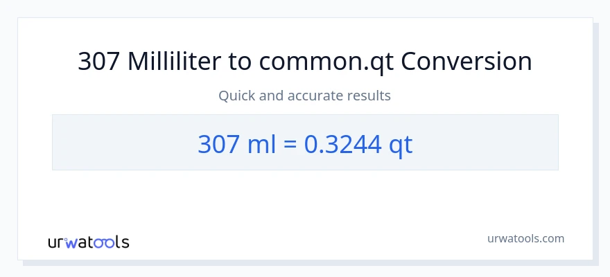 307 milliliter til Quarts konvertering