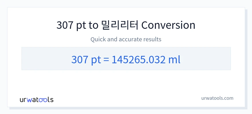 307 Pints에서 밀리리터으로의 변환
