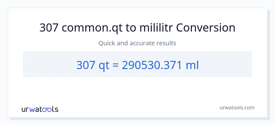 Konverze z Quarts na mililitrů: 307