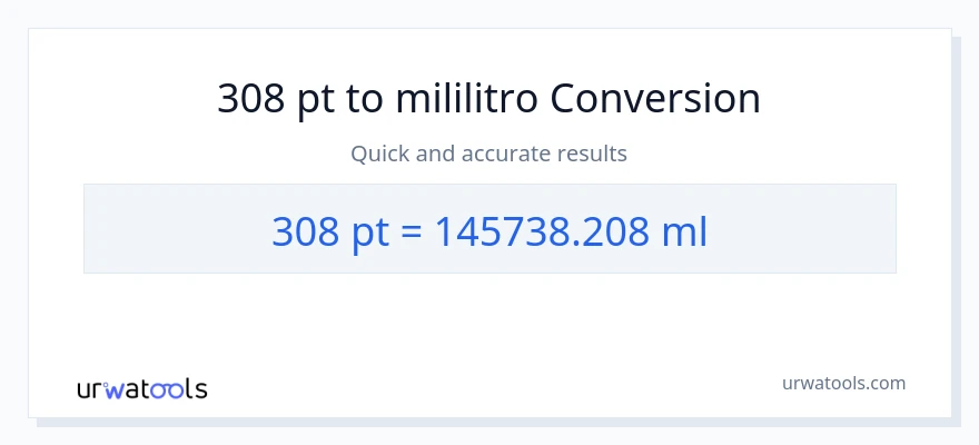 Conversão de 308 Pints para mililitros